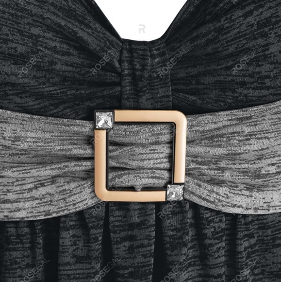 Cute Gray Shirt With Square Ring - Picture 3 of 3